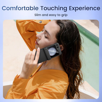 Mobizang Geometric Hinge Protection Back Cover for Samsung Galaxy Z Flip5 / Flip 5 | with [Inbuilt Glass] Full Body Shockproof Hard Back Case (Black)