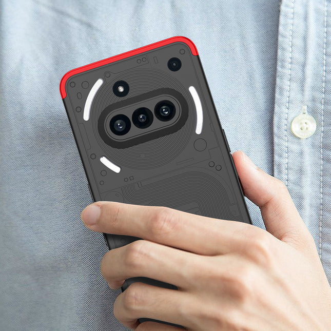 Mobizang Double Dip Full 360 Protection Back Case Cover for Nothing Phone 3A 5G (Red,Black)