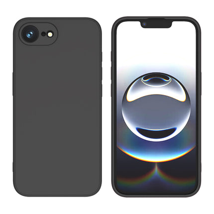 Mobizang Matte Protective Lens Flexible Back Cover for Apple iPhone 16E | Slim Silicone with Soft Lining Shockproof Full Body Bumper Case (Black)