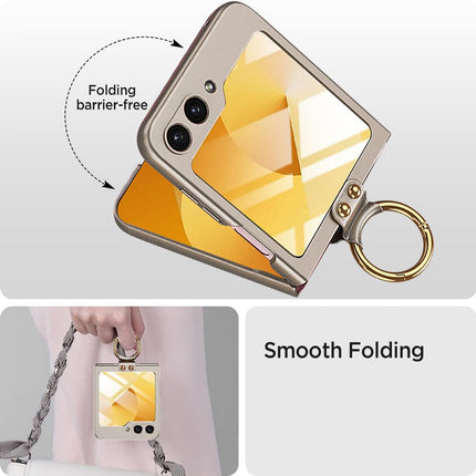 Mobizang Ultra Thin PC Ring Back Case for Samsung Galaxy Flip6 / Z Flip 6 | Shockproof Slim Hard Protective Cover (Titanium)