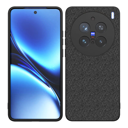 Mobizang Soft Full Fabric Protective Back Case Cover for Vivo X200 Pro (5G) | Shockproof Slim Hard Anti Slip Back Case (Black)