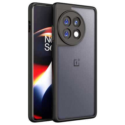 Mobizang Hawkeye Clear Back Cover for OnePlus 13R | Camera Lens Protector Shockproof Slim Clear Case Cover (Black Sides)