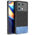 Mobizang Soft Fabric & Leather Hybrid Protective Back Cover for Poco X6 Neo (5G) | Shockproof Slim Hard Anti Slip Back Case (Black,Blue)