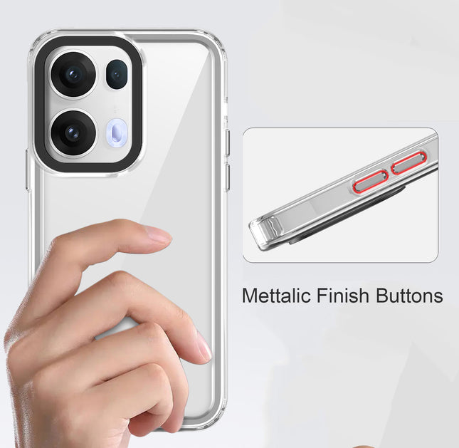 Mobizang Warrior Acrylic Clear Back Cover For Oppo Reno 13 5G | Slim Shockproof [Military Grade Protection] Hybrid Bumper Case (Clear Sides)