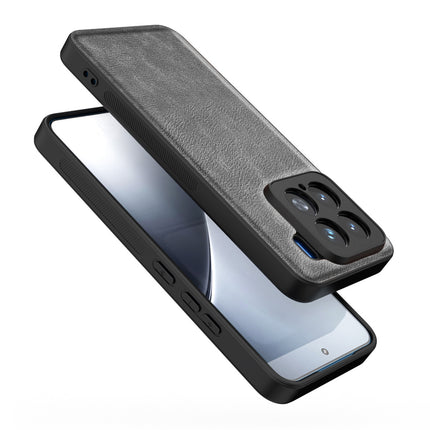 Mobizang Tux Leather Back Cover for Xiaomi 15 5G | Slim Shockproof Camera Protection Bumper Case (Grey)