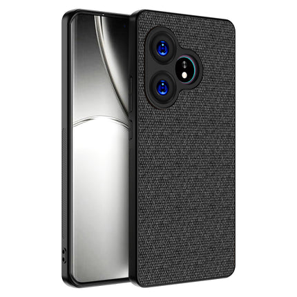 Mobizang Soft Full Fabric Protective Back Case Cover for Realme GT 6 / GT 6T | Shockproof Slim Hard Anti Slip Back Case (Black)