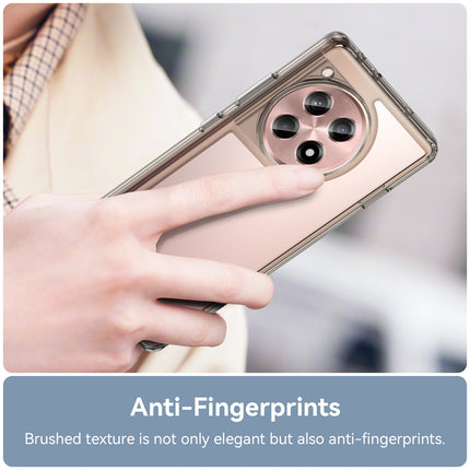 Mobizang Unicorn Acrylic Clear Back Cover For OnePlus 12R | Slim Shockproof [Military Grade Protection] Hybrid Bumper Case (Grey Sides)