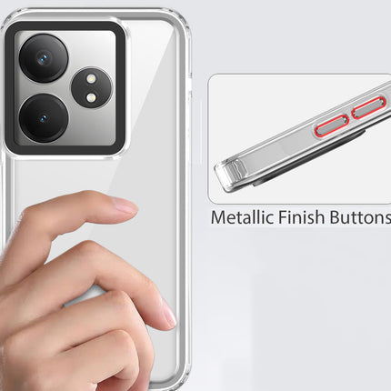 Mobizang Warrior Acrylic Clear Back Cover For Realme GT 6 / GT 6T | Slim Shockproof [Military Grade Protection] Hybrid Bumper Case (Transparent Sides)