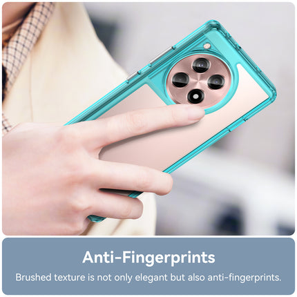 Mobizang Unicorn Acrylic Clear Back Cover For OnePlus 12R | Slim Shockproof [Military Grade Protection] Hybrid Bumper Case (Blue Sides)