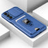 Mobizang Bisen Back Cover for Samsung Galaxy A36 | Inbuilt Camera Slider Ring Stand and Card Pocket Shockproof Slim Bumper Back Case (Blue)