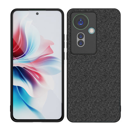 Mobizang Soft Full Fabric Protective Back Case Cover for Oppo F25 Pro (5G) | Shockproof Slim Hard Anti Slip Back Case (Black)