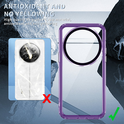 Mobizang Warrior Acrylic Clear Back Cover For Realme 13 PRO / 13 PRO PLUS | Slim Shockproof [Military Grade Protection] Hybrid Bumper Case (Purple Sides)