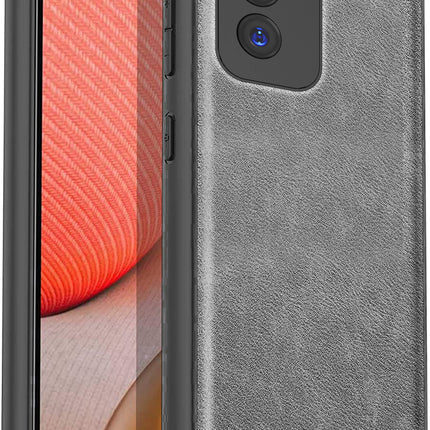 Mobizang Tux Leather Back Cover for Oppo Reno 12 (5G) | Slim Shockproof Camera Protection Bumper Case (Grey)