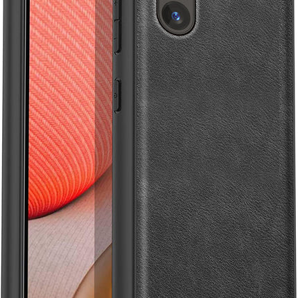 Kapa Tux Leather Back Cover for Samsung Galaxy S24 | Slim Shockproof Camera Protection Bumper Case (Black)