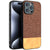 Mobizang Soft Fabric & Leather Hybrid Protective Back Cover for Apple iPhone 16 Pro Max | Shockproof Slim Hard Anti Slip Back Case (Brown)