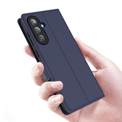 Mobizang Noble Slim Magnetic Leather Flip Case Cover for Samsung Galaxy A36 | Card Holder Stand Flip Wallet Case (Blue)