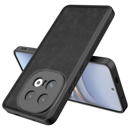 Mobizang Tux Leather Back Cover for IQOO 13 (5G) | Slim Shockproof Camera Protection Bumper Case (Black)