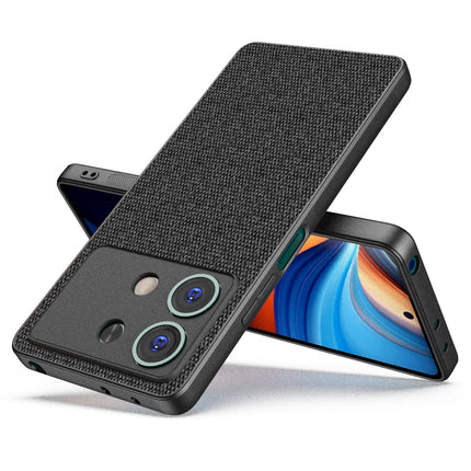 Mobizang Soft Full Fabric Protective Back Case Cover for Poco X6 Neo (5G) | Shockproof Slim Hard Anti Slip Back Case (Black)