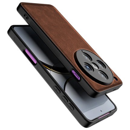 Mobizang Tux Leather Back Cover for Oppo Find X8 Pro | Slim Shockproof Camera Protection Bumper Case (Brown)