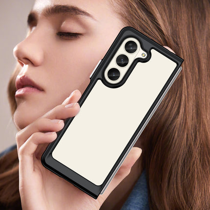 Mobizang Unicorn Acrylic Clear Back Cover For Samsung Galaxy Z Fold 6 | Slim Shockproof [Military Grade Protection] Hybrid Bumper Case (Black Sides)