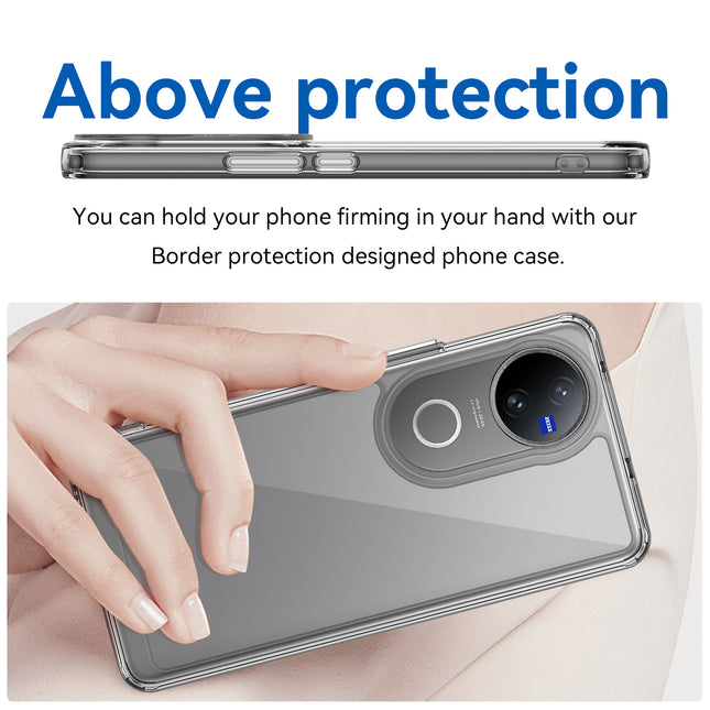 Mobizang Unicorn Acrylic Clear Back Cover For Vivo V50 / V50E 5G | Slim Shockproof [Military Grade Protection] Hybrid Bumper Case (Clear Sides)