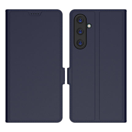 Mobizang Noble Slim Magnetic Leather Flip Case Cover for Samsung Galaxy A55 (5G) | Card Holder Stand Flip Wallet Case (Blue)