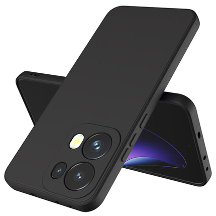 Mobizang Matte Protective Lens Flexible Back Cover for Oppo Reno 13 Pro | Slim Silicone with Soft Lining Shockproof Full Body Bumper Case (Black)
