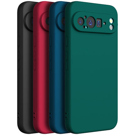 Mobizang Matte Protective Lens Flexible Back Cover for Google Pixel 9 / 9 PRO | Slim Silicone with Soft Lining Shockproof Full Body Bumper Case (Black)