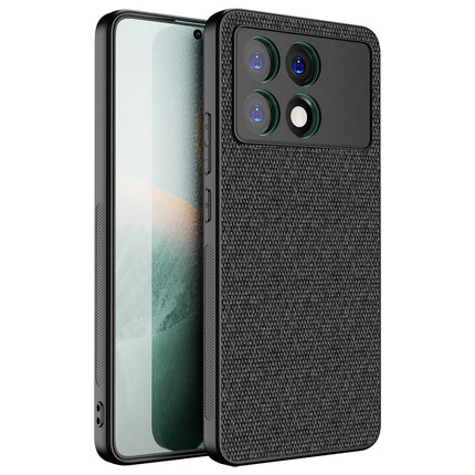 Mobizang Soft Full Fabric Protective Back Case Cover for Poco X6 Pro | Shockproof Slim Hard Anti Slip Back Case (Black)