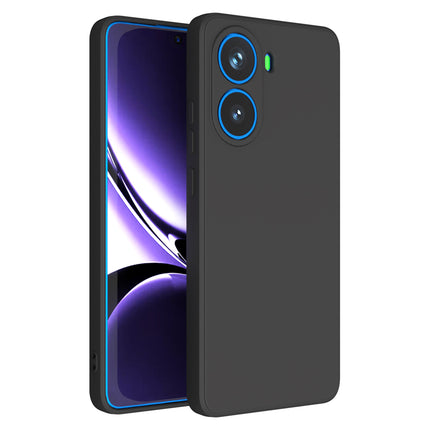 Mobizang Matte Protective Lens Flexible Back Cover for Poco X7 Pro 5G | Slim Silicone with Soft Lining Shockproof Full Body Bumper Case (Black)