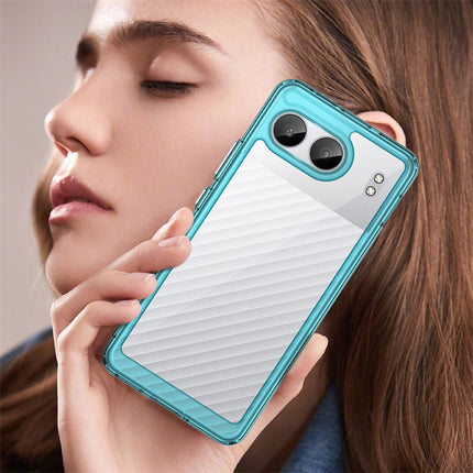 Mobizang Unicorn Acrylic Clear Back Cover For OnePlus Nord 4 | Slim Shockproof [Military Grade Protection] Hybrid Bumper Case (Blue Sides)