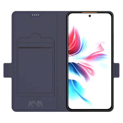 Kapa Noble Slim Magnetic Leather Flip Case Cover for OPPO F25 Pro (5G) | Card Holder Stand Flip Wallet Case (Blue)
