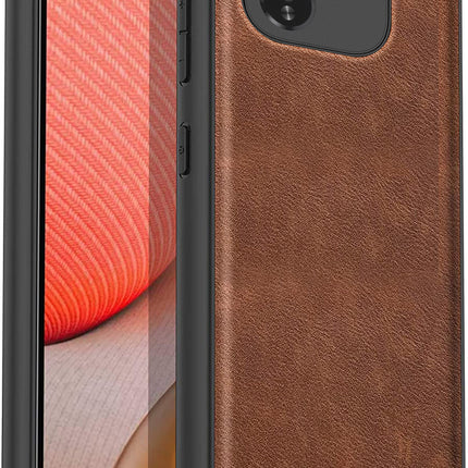 Mobizang Tux Leather Back Cover for IQOO Z9X | Slim Shockproof Camera Protection Bumper Case (Brown)