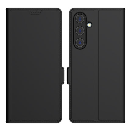 Mobizang Noble Slim Magnetic Leather Flip Case Cover for Samsung Galaxy M55 / F55 | Card Holder Stand Flip Wallet Case (Black)