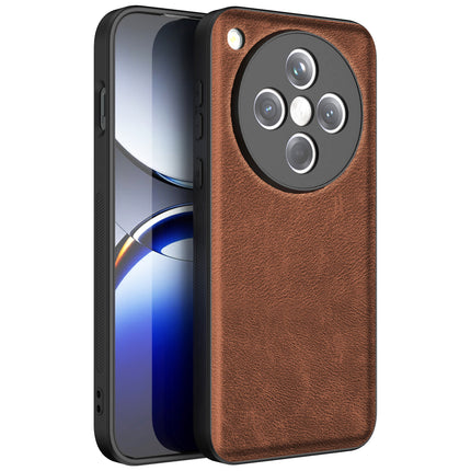 Mobizang Tux Leather Back Cover for Oppo Find X8 | Slim Shockproof Camera Protection Bumper Case (Brown)