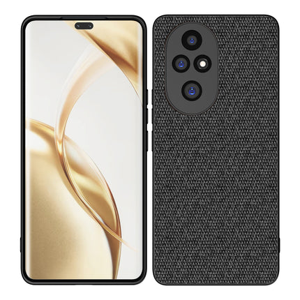 Mobizang Soft Full Fabric Protective Back Case Cover for Honor 200 Pro (5G) | Shockproof Slim Hard Anti Slip Back Case (Black)