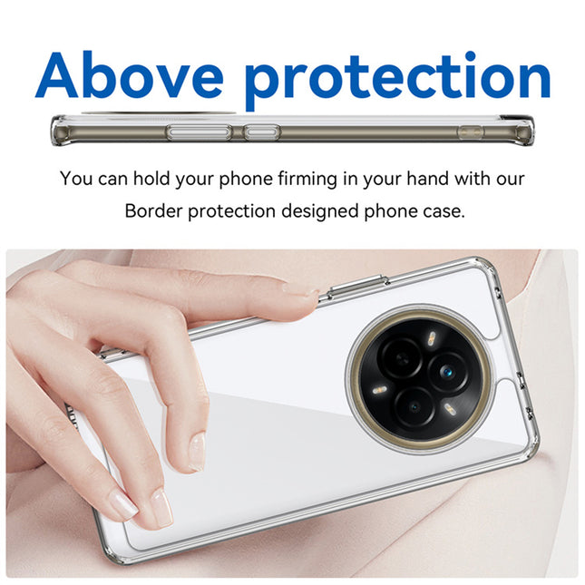 Mobizang Unicorn Acrylic Clear Back Cover For Realme 14 Pro 5G | Slim Shockproof [Military Grade Protection] Hybrid Bumper Case (Clear Sides)