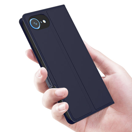 Mobizang Noble Slim Magnetic Leather Flip Case Cover for Apple iPhone 16E | Card Holder Stand Flip Wallet Case (Blue)