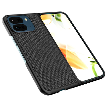 Mobizang Soft Full Fabric Protective Back Case Cover for Google Pixel 9 Pro Fold | Shockproof Slim Hard Anti Slip Back Case (Black)