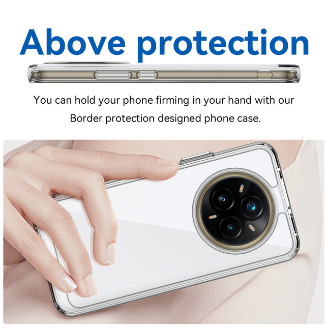 Mobizang Unicorn Acrylic Clear Back Cover For Realme 14 Pro+ (Plus) 5G | Slim Shockproof [Military Grade Protection] Hybrid Bumper Case (Clear Sides)