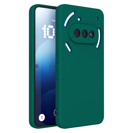 Mobizang Matte Protective Lens Flexible Back Cover for Nothing Phone 3A 5G | Slim Silicone with Soft Lining Shockproof Full Body Bumper Case (Green)