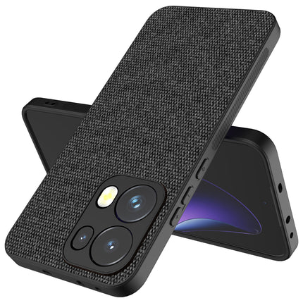 Mobizang Soft Full Fabric Protective Back Case Cover for Oppo Reno 13 Pro | Shockproof Slim Hard Anti Slip Back Case (Black)