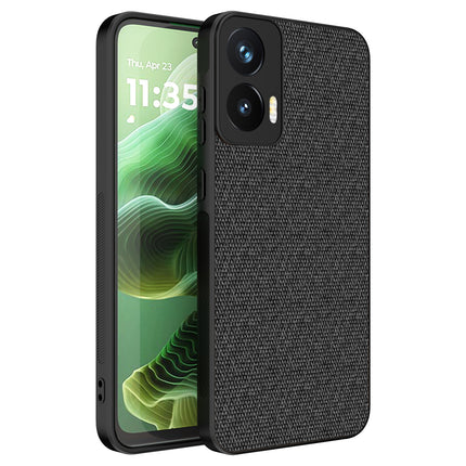 Mobizang Soft Full Fabric Protective Back Case Cover for Moto G35 | Shockproof Slim Hard Anti Slip Back Case (Black)