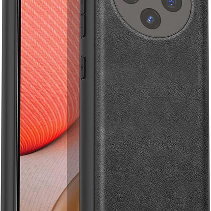 Kapa Tux Leather Back Cover for Vivo X100 (5G) | Slim Shockproof Camera Protection Bumper Case (Black)