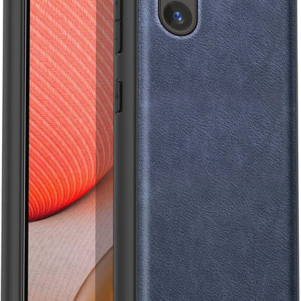 Kapa Tux Leather Back Cover for Samsung Galaxy A35 (5G) | Slim Shockproof Camera Protection Bumper Case (Blue)