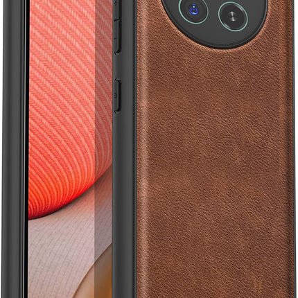 Kapa Tux Leather Back Cover for Realme 12 PRO / 12 PRO PLUS | Slim Shockproof Camera Protection Bumper Case (Brown)