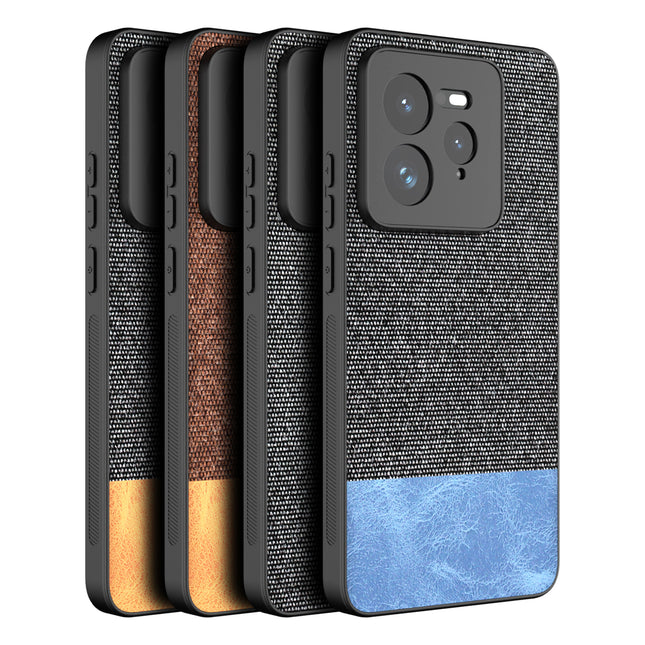 Mobizang Soft Fabric & Leather Hybrid Protective Back Cover for Realme GT 7 PRO | Shockproof Slim Hard Anti Slip Back Case (Brown)