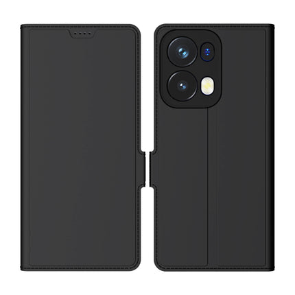 Mobizang Noble Slim Magnetic Leather Flip Case Cover for Oppo Reno 13 Pro | Card Holder Stand Flip Wallet Case (Black)