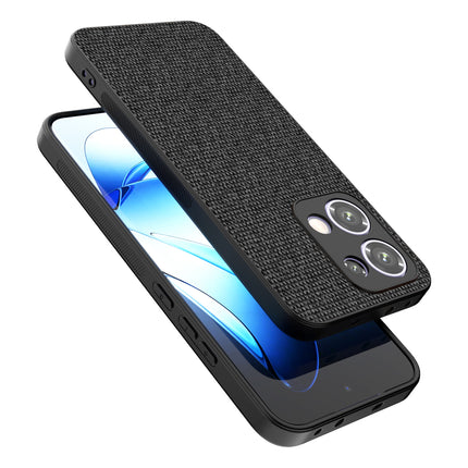 Mobizang Soft Full Fabric Protective Back Case Cover for Oppo Reno 13 5G | Shockproof Slim Hard Anti Slip Back Case (Black)