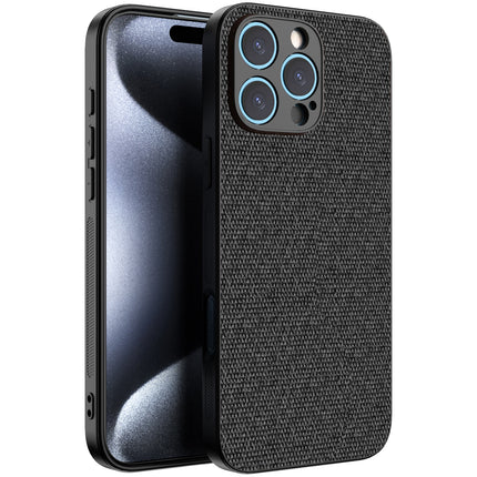 Mobizang Soft Full Fabric Protective Back Case Cover for Apple iPhone 16 Pro Max | Shockproof Slim Hard Anti Slip Back Case (Black)